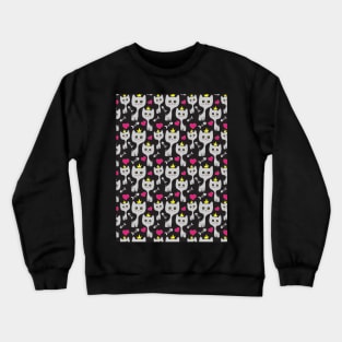 Cat Queen Pattern Crewneck Sweatshirt